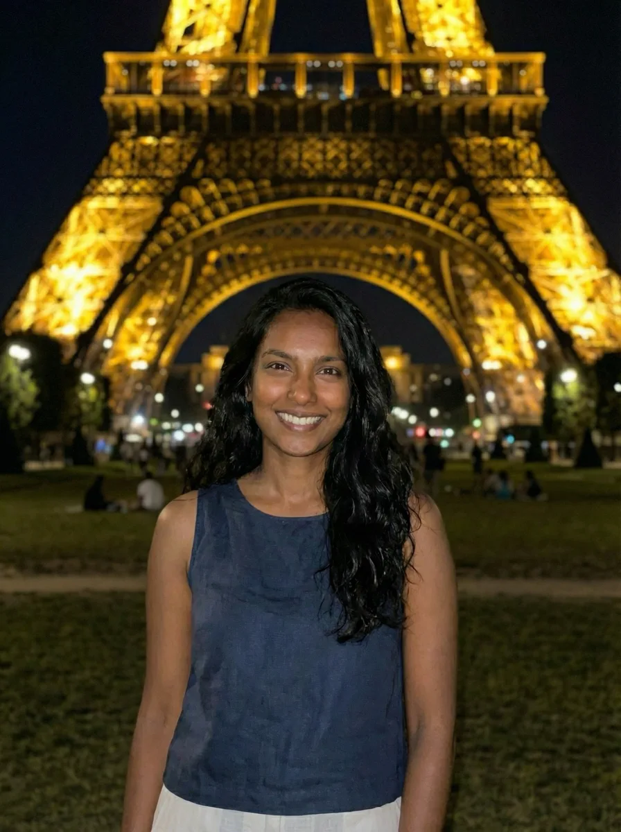 Night travel portrait created by Selfie Anywhere